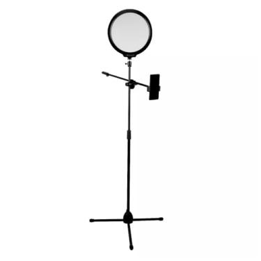 Imagem de Iluminador de LED Redondo com Tripé e Braço Articulado para Celular Fotos e Vídeos