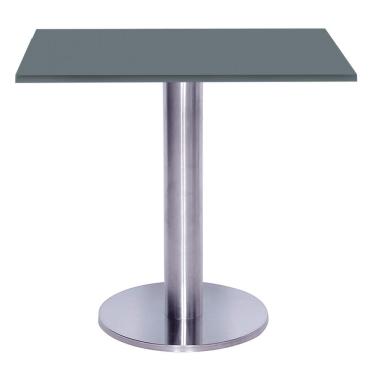 Imagem de Mesa Beta Big Inox 75 cm (Alt) Disco Redondo Tampo MDP Quadrado 70 cm (Larg) x 2,50 cm (Alt) Grafito