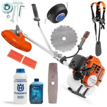 Imagem de Roçadeira A Gasolina Husqvarna 143R-II 41,5 2,0cv Com Serra Circular Óleo 2 Tempos E Misturador