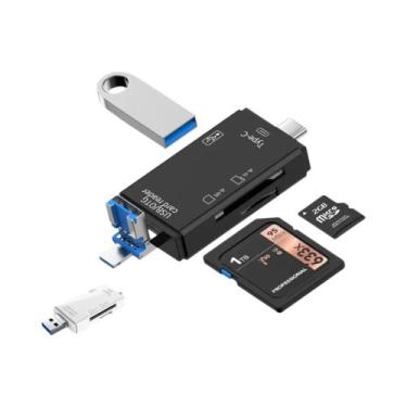 Imagem de Adaptador Micro Usb Tipo C Leitor De Cartão Sd Tf Para Macbook Samsung