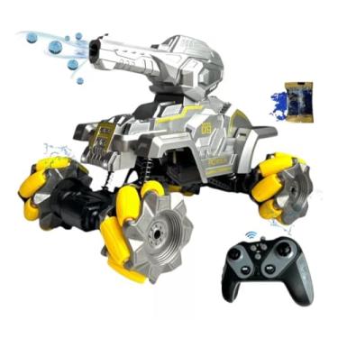 Imagem de Carrinho de Controle Remoto Tanque Drift com Lançador de Gel, Cinza e Amarelo