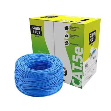 Imagem de Cabo lan rede 100% cobre sohoplus azul cat5e 100mt furukawa