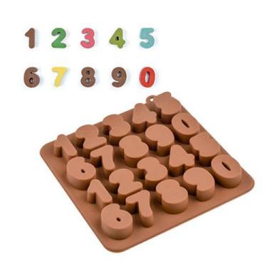 Imagem de Molde De Silicone Chocolate - Números - FT156 - 1 unidade - Silver Pla