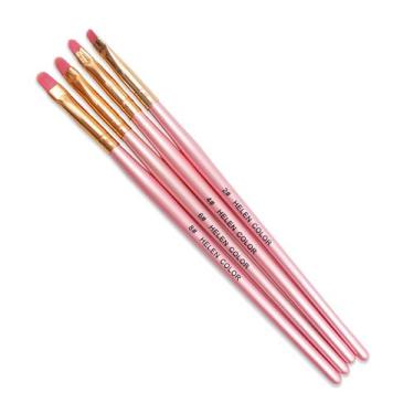 Imagem de Kit pincéis lingua de gato 2, 4, 6 e 8 helen color unhas gel