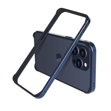 Imagem de LUVI Capa amortecedora compatível com iPhone 15 Pro Max, moldura de silicone, ultrafina, leve, luxuosa, proteção à prova de choque, para mulheres, meninas, homens, azul titânio