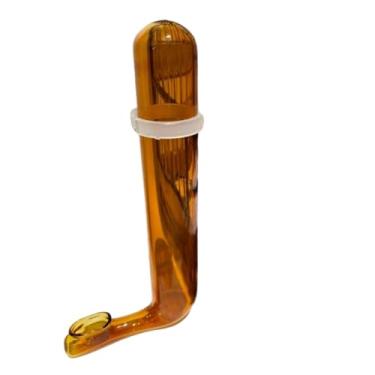 Imagem de 01 Unidade Bebedouro Vidro Borossilicato Especial Âmbar Para Calopsita E Periquito