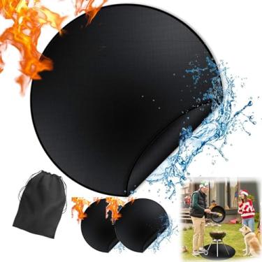 Imagem de 星姿 À prova d'água à prova de óleo, tapete protetor de piso grosso para lareira de fogo, protetores de piso reutilizáveis, com bolsa de armazenamento, dobrável, 91 cm, protetor de grelha, tapete de