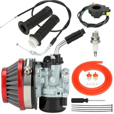 Imagem de CILOYU Kit de carburador de bicicleta motorizada compatível com motor de 2 tempos 100cc 80cc 50cc 49cc 66cc motor a gás peças de esportes motorizados