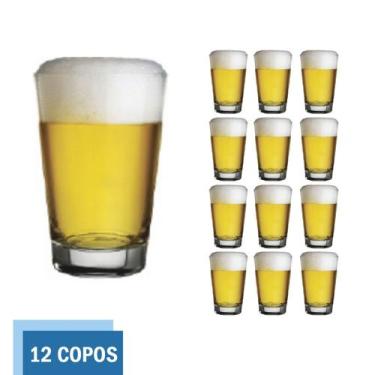 Imagem de Copo Vidro 350ml Caldereta Cerveja Transparente Luxo - 12 Un - NADIR F