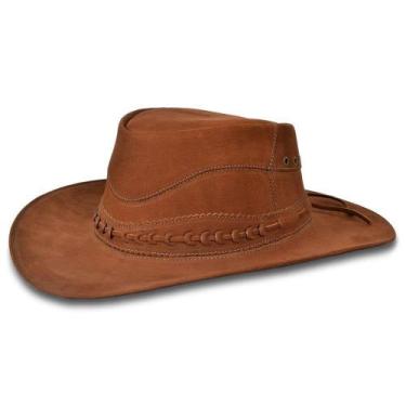 Imagem de Chapéu Australiano Masculino Couro Difranca Vaqueiro Castor, M