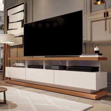 Imagem de Rack Para TV até 72 Polegadas Vivare Móveis Giga Off White / Freijó - 