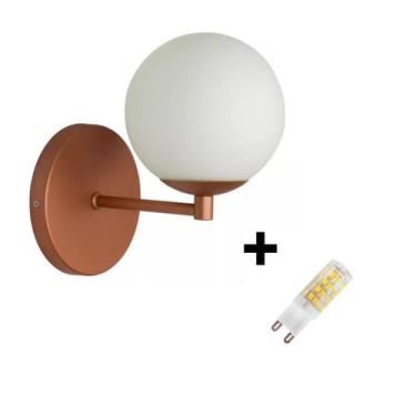 Imagem de Arandela Parede Luminaria Cabeceira Cobre Fosco + Lâmpada G9 - JABUTIC