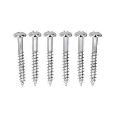 Imagem de Kit 6 Parafusos Para Ponte De Guitarra Stratocaster Tremolo Cromado - 