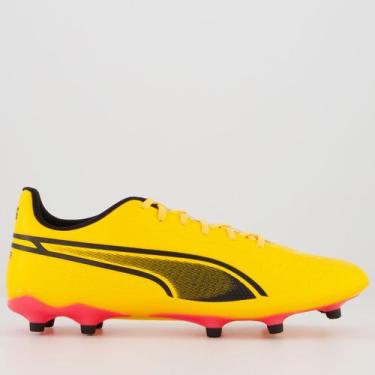 Imagem de Chuteira Puma King Match FG/AG Campo Laranja Neon, 42