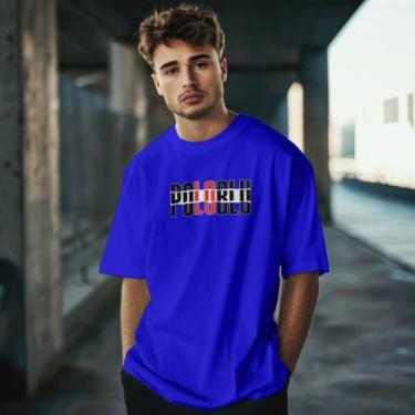 Imagem de Camiseta Casual Masculina Polo Blu Estampada Malha Algodão do P ao G1,