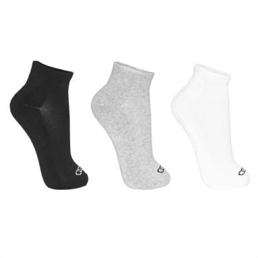 Imagem de Meia Olympikus Cano Curto pacote c/ 3 pares Masculino, Preto, 39-44