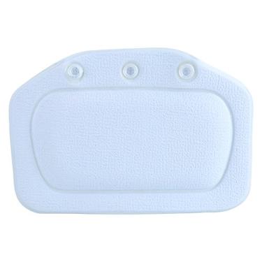 Imagem de MUNEFE Encosto de cabeça e pescoço, almofada de espuma macia, travesseiro de banho de spa, adequado para banheira, piscina de spa e jacuzzis (azul)