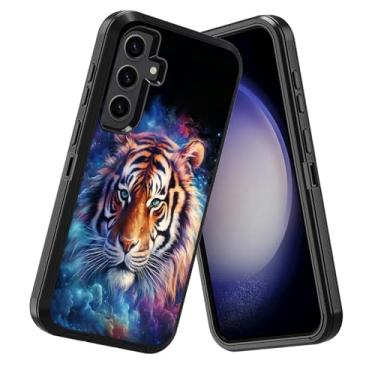 Imagem de DEHJYYIJUY Capa para Samsung Galaxy S24 FE, à prova de choque à prova de poeira/queda, 3 camadas, resistente, capa protetora robusta para Samsung Galaxy S24 FE 5G (2024), Galaxy Nebula Tiger