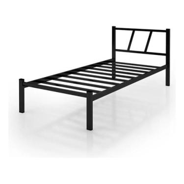 Imagem de  Cama Solteiro Bruna 100% Aço Ferro Industrial Oferta - Duarte Moveis 