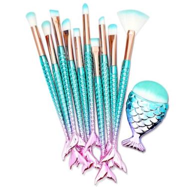 Imagem de Conjunto de 11 pincéis de maquiagem, delineador de sobrancelha, blush, corretivo de cosméticos, itens essenciais de cesta de Páscoa para adolescentes, meninas/mulheres, material de meia para crianças,