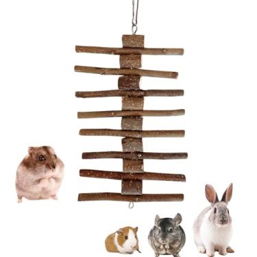 Imagem de Brinquedos de madeira de maçã natural para coelho e ratos para animais de estimação, brinquedo para mastigar coelho, semicírculo, hamster, brinquedo engraçado para mastigar, brinquedo molar, espetos