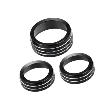 Imagem de REPAIROCK 3 peças decalques de botões de ar condicionado de carro capa de botão de interruptor de rádio AC para Dodge Durango 2017-2020 para Jeep Cherokee Grand Cherokee 17-21 peças de reposição de