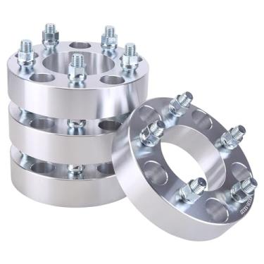Imagem de 4 peças 5x135 para 5x5 adaptadores de roda centralizada, Slakerbe 3.8 cm 5x135mm a 5x127mm 5 lug espaçadores de roda Hubcentric 87,1 mm adaptadores de roda com furo de cubo 14x2.0 passo de rosca