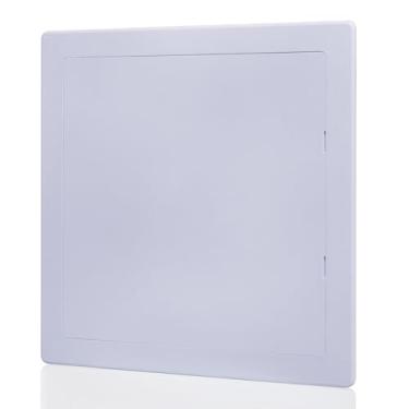 Imagem de Suteck Painel de acesso de encanamento para teto de drywall 40,6 x 40,6 cm, portas de acesso de parede de plástico reforçado com dobradiças removíveis brancas