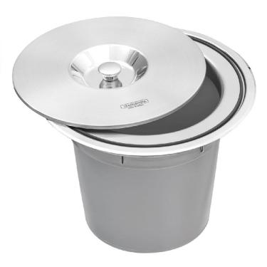 Imagem de Lixeira de Embutir Clean Round Aço Inox com Balde 8 L Tramontina