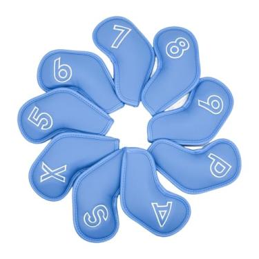 Imagem de Vaveren 9 peças Clube de golfe Acessórios Anti Scratch Scratch Lightweight Resistente a suprimentos de golfe criativos portáteis Protetor, Azul Claro