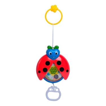 Imagem de Móbile Musical Infantil Joaninha, Melodias Suaves, 15 cm x 12 cm, Vermelho e Azul
