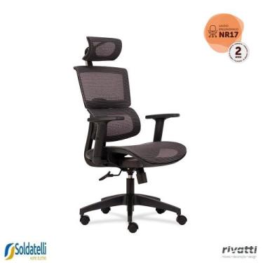 Imagem de Cadeira Office Oregon com Tela Mesh e Braços Rebatíveis 3D Verde ou Pr