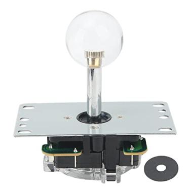 Imagem de plplaaoo Joystick Gamepad, DIY Competition Fighting Stick with Quadrate Retaining Ring, Small Shaking Distance, and Protective Pads for Games (Transparent)