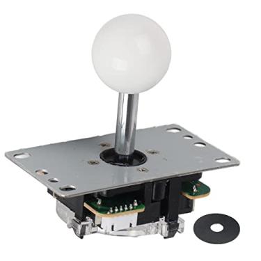 Imagem de plplaaoo Joystick Gamepad, DIY Competition Fighting Stick with Quadrate Retaining Ring, Small Shaking Distance, and Protective Pads for Games (White)