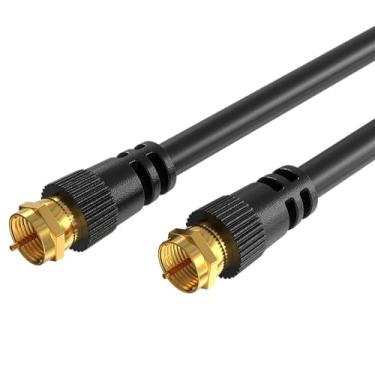 Imagem de Cables Direct Online Cabo coaxial 1,8 m preto coaxial RG6 macho F tipo extensão fio de áudio digital vídeo para antena de TV a cabo antena de antena parabólica interna e externa