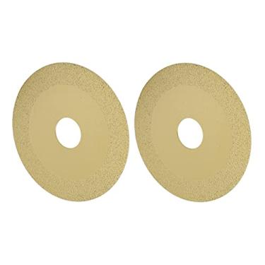 Imagem de De Corte De Vidrio 4 1/2 2 Peças Disco De Corte De Vidro 22mm Id 100mm od 15mm Largura De Areia 1mm Serra Grossa para Garrafa De Telha De Corte Vidrio (Champanhe Ouro)