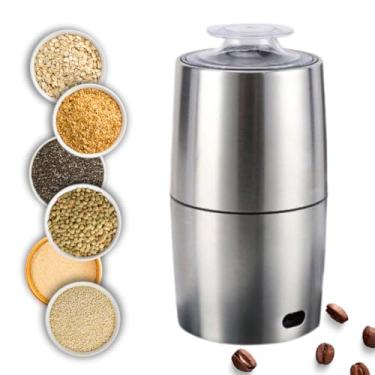 Imagem de Moedor triturador de Café Sementes Cereais Grãos Moagem padrão Elétrico 200w 110V Portátil Fácil de Limpar Temperos Amendoim Pó Aço Inoxidável