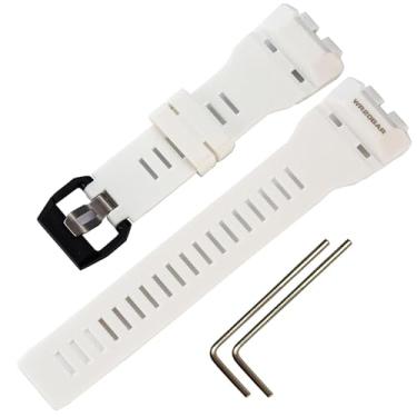 Imagem de Pulseira de substituição de silicone macio para Casio GBD-100 masculina acessórios de relógio (branca)