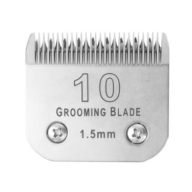 Imagem de MEMIRY Lâminas removíveis tamanho 10 para cuidados para cães, compatíveis com Andis, Oster A5, Wahl KM10 Series Clippers, comprimento de corte de 1,5 mm, prata (10#1,5 mm, 1 peça)