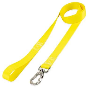 Imagem de Basic Pet Coleira Guia 2 Metros Para Cães Cachorro Adestramento Passeio Porte Grande Médio Pequeno (Amarelo, M)