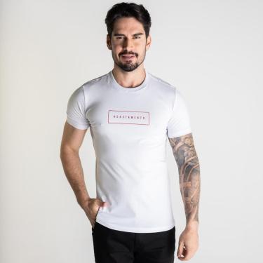 Imagem de Camiseta Acostamento Retangular Central Branca-Masculino