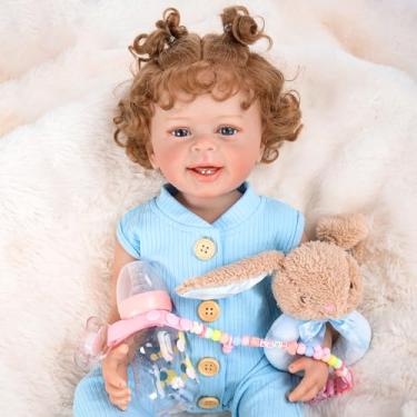 Imagem de Bebê Reborn Boneca Corpo de Silicone Realista Menina Pintada Original (Menina 55cm)