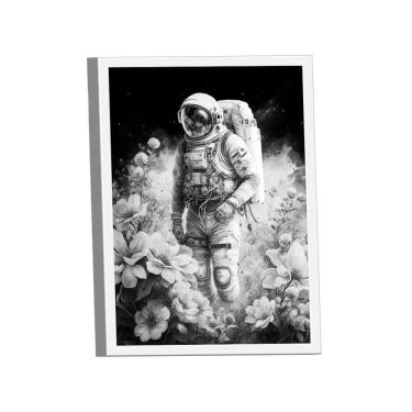 Imagem de Quadro Astronauta Flores -- Br Artes