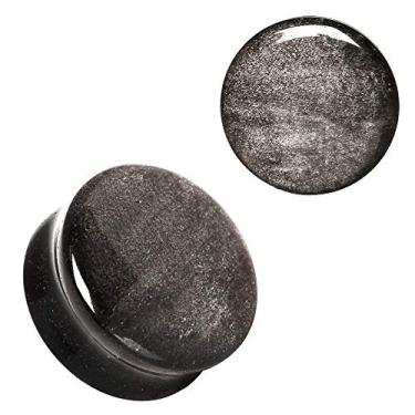 Imagem de Selim de pedra obsidiana prata natural WildKlass Plug, desconhecido
