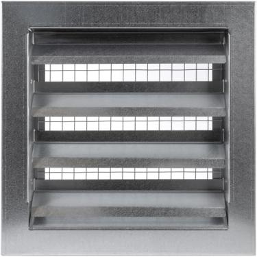 Imagem de Vent Systems Tampa de abertura de duto de aço quadrado galvanizado de 23 x 23 cm - Capa de ventilação de admissão/exaustão de ar com venezianas resistentes - Grade HVAC de parede externa - Registre-se