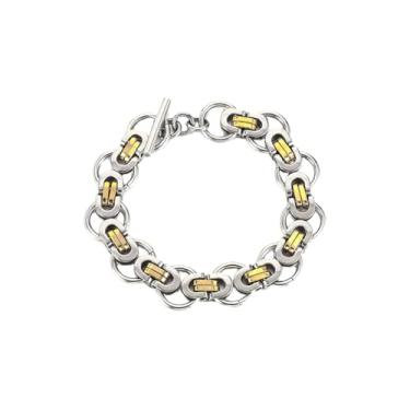 Imagem de Pierced Owl Pulseira de corrente de elos redondos de aço inoxidável, One Size, Metal, Sem Pedra Preciosa