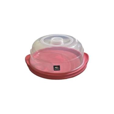 Imagem de Boleira Redonda com Tampa Plástica - porta bolo - Rischioto, Goiaba, G