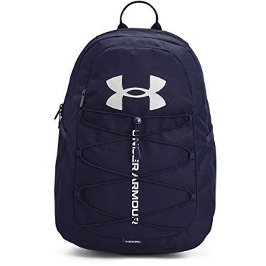 Imagem de Under Armour Mochila esportiva Hustle, Azul-marinho (410)/prata metálico, tamanho nico