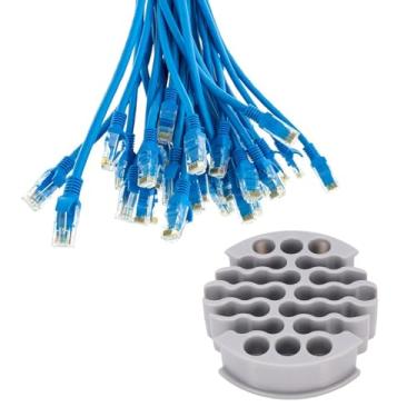 Imagem de Tnfeeon 30 Orifícios Organizador de Triagem de Cabo Ethernet Fios, Gato 5e Cat 6 Fios Blindados (Fio CAT5)