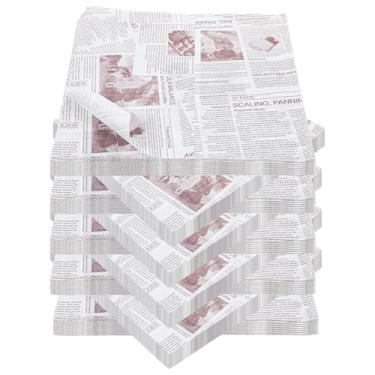 Imagem de 500 peças, folhas de papel encerado de 30 x 30 cm, bandeja resistente à gordura, forros de cesta, papel de jornal, à prova de água e gordura, papel de embrulho para sanduíche, embalagens quadradas de